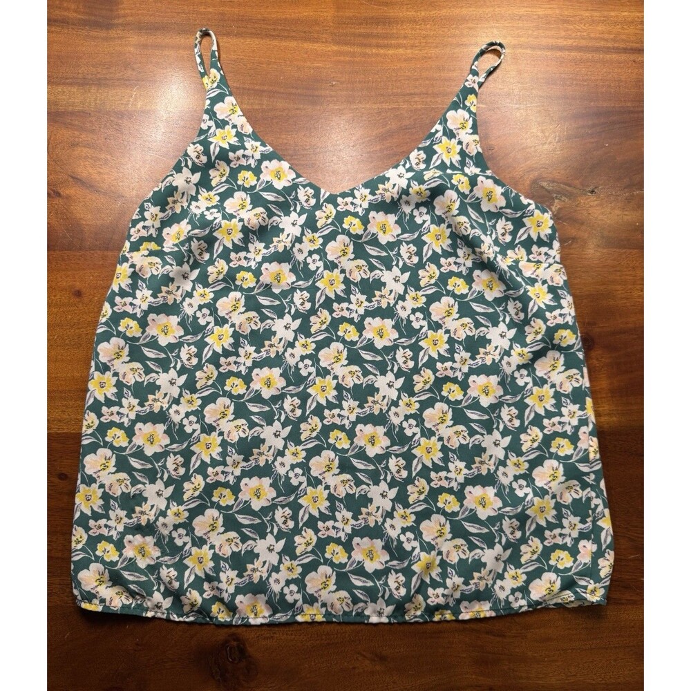 Banana Republic Camisole Top Women’s XS Green Floral Lightweight Cami Top